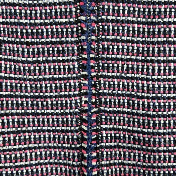 Rebecca Taylor Tweed Moto Jacket Navy Pink Zip Front Blazer Size 2 Preppy Office - Picture 11 of 16